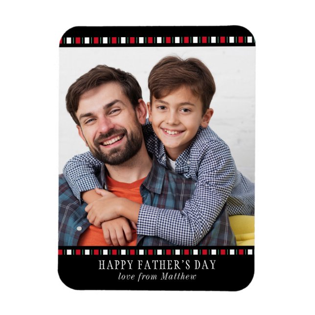 Father's Day Modern Custom Personalized Photo Magnet (Vertical)
