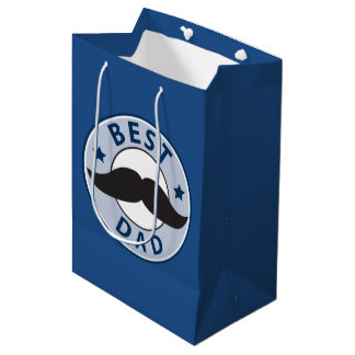 Fathers Day Moustache Best Dad Medium Gift Bag