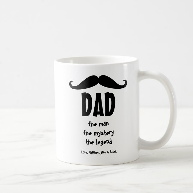 Father's day, Moustache, Dad, custom Coffee Mug (Right)