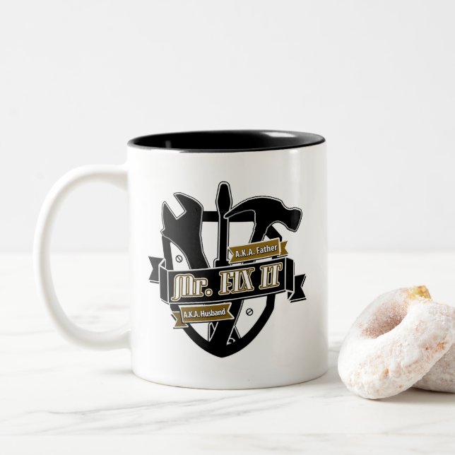 Father's Day - Mr Fix It Father Husband Dad Mug (With Donut)