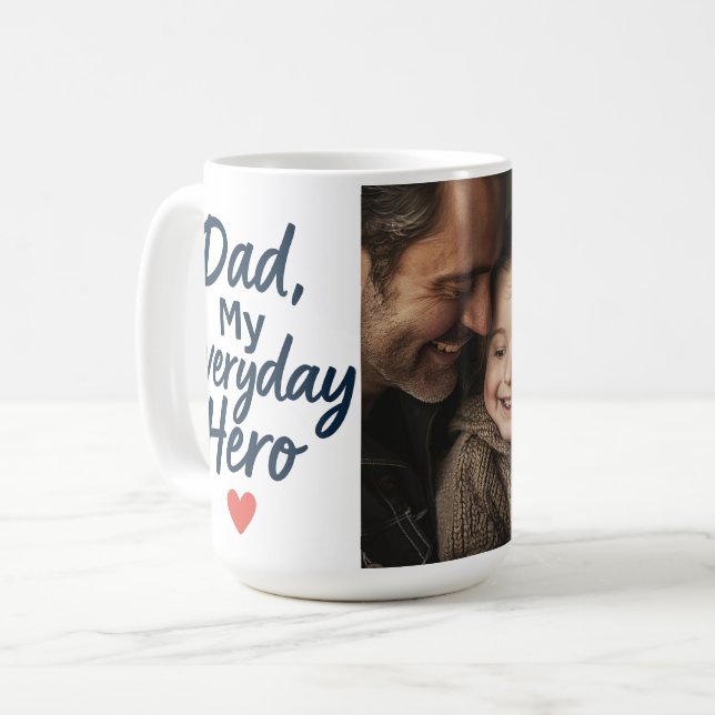 Father's Day Mug with Custom Photo – Gift For Dad (Front Left)