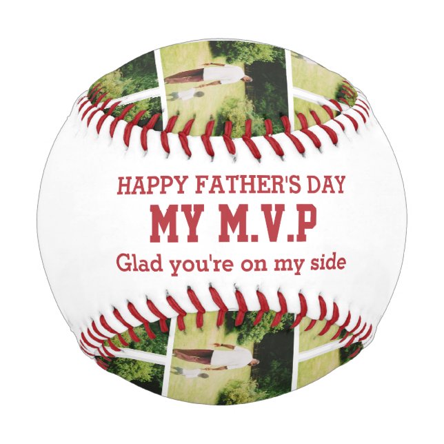 FATHER'S DAY My MVP On My Side Custom PHOTO Baseball (Front)