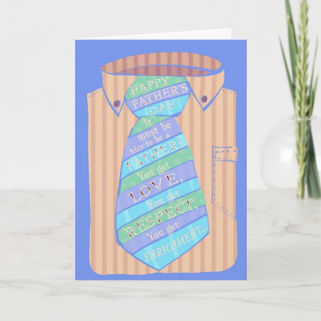 Father's Day necktie message customizable card (Front)