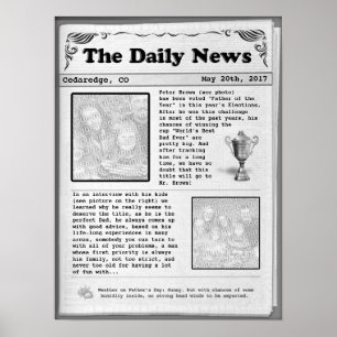 Father's Day Newspaper (customizable) Poster