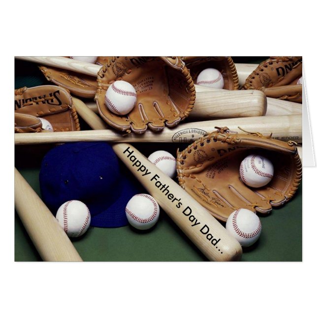 Father's Day Note Card/Baseball (Front Horizontal)