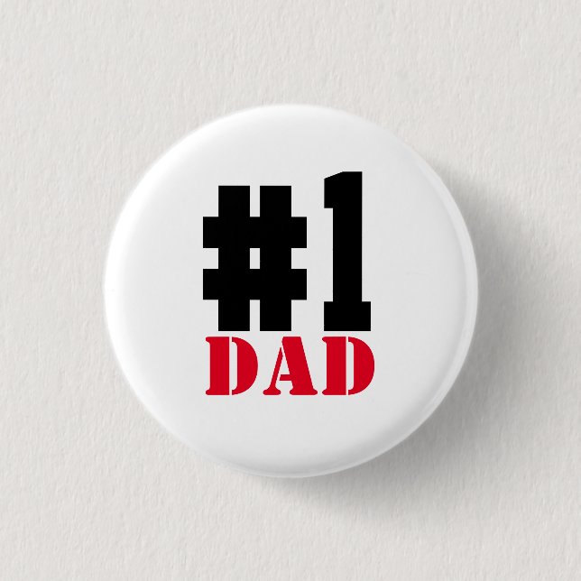Father's Day Number 1 Dad Inch Round Button (Front)