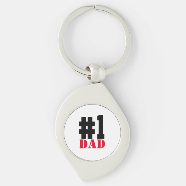 Father's Day Number 1 Dad Keychain (Front)