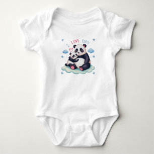 Father's Day Panda Baby Bodysuit