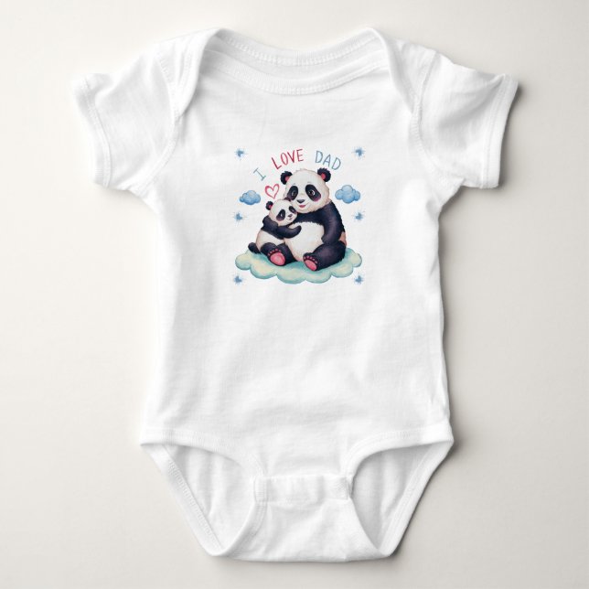 Father's Day Panda Baby Bodysuit (Front)