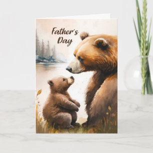 Father's Day Papa and Little Bear Looking At Each  Card