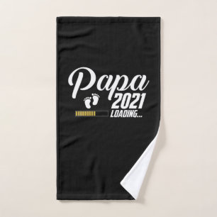 Father's Day Papa Loading 2021 First Time Father Hand Towel