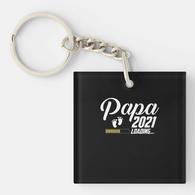 Father's Day | Papa Loading 2021 First Time Father Keychain (Front)