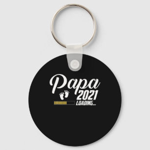 Father's Day Papa Loading 2021 First Time Father Keychain