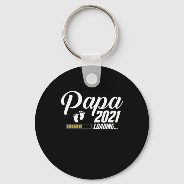 Father's Day | Papa Loading 2021 First Time Father Keychain (Front)