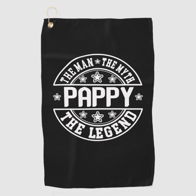 Father's Day | Pappy The Man The Myth The Legend Golf Towel (Front)