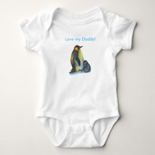 Father's Day Penguins drawing Baby   Bodysuit