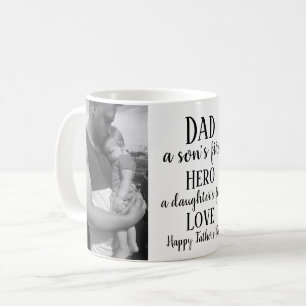 Father's Day Personalized 2 Photo Quote Coffee Mug
