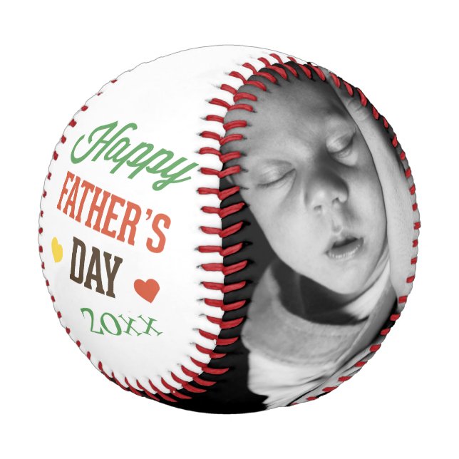 Fathers Day Personalized Colourful Baseball (Angled)