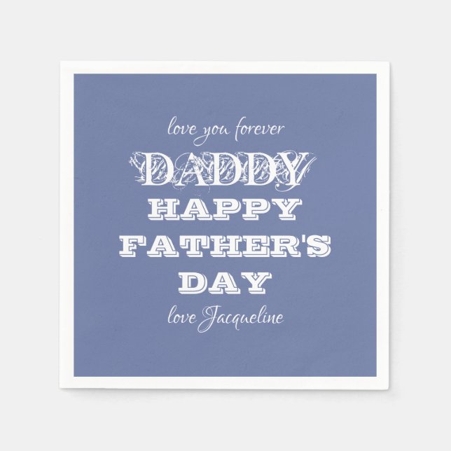 Father's Day Personalized Daddy Paper Napkins (Front)