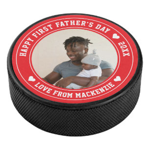 Fathers Day Personalized Photo And Text Hockey Puck