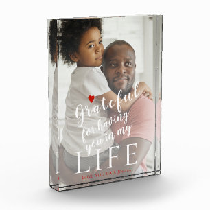 Fathers Day personalized photo and text quote Block
