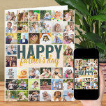Father's Day Photo Collage Big Personalized Card<br><div class="desc">Big Father's Day card with personalized message and photo collage. The design is lettered in oversized typography and brush script. You can also personalize the message on the inside. Upload your pictures (working in rows from left to right, top to bottom) and these will be displayed in square / instagram...</div>