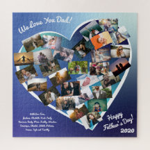 Father's Day Photo Collage Gift Custom Puzzle