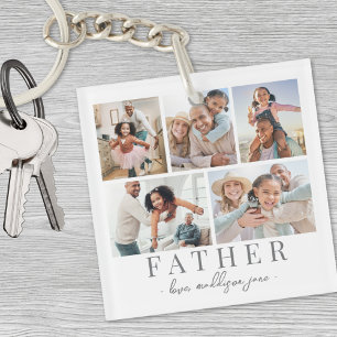 Fathers Day Photo Collage Keychain
