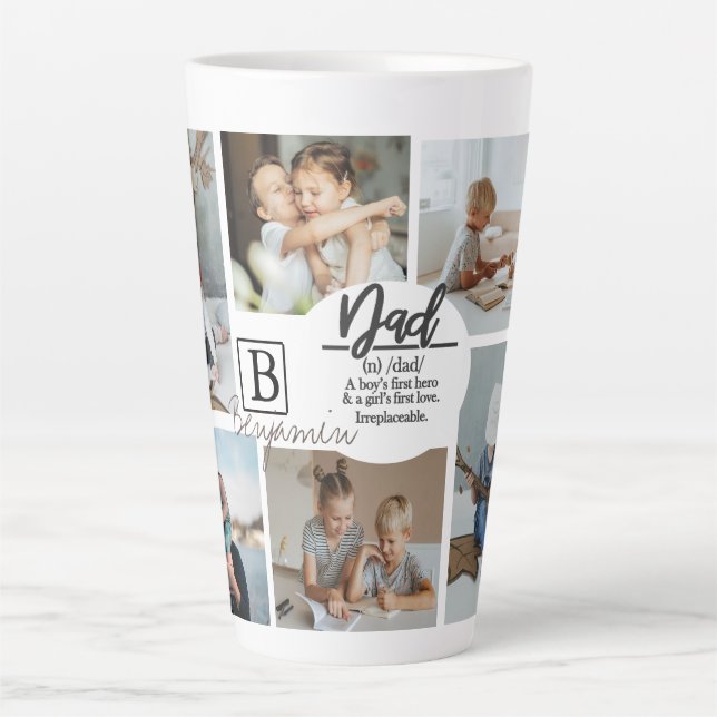 Father's Day Photo Collage Latte Mug (Front)