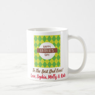 Father's Day Photo Dad Best Ever Plaid Coffee Mug