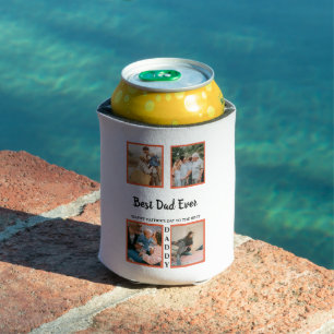 Father's day photo display collage for dad can cooler