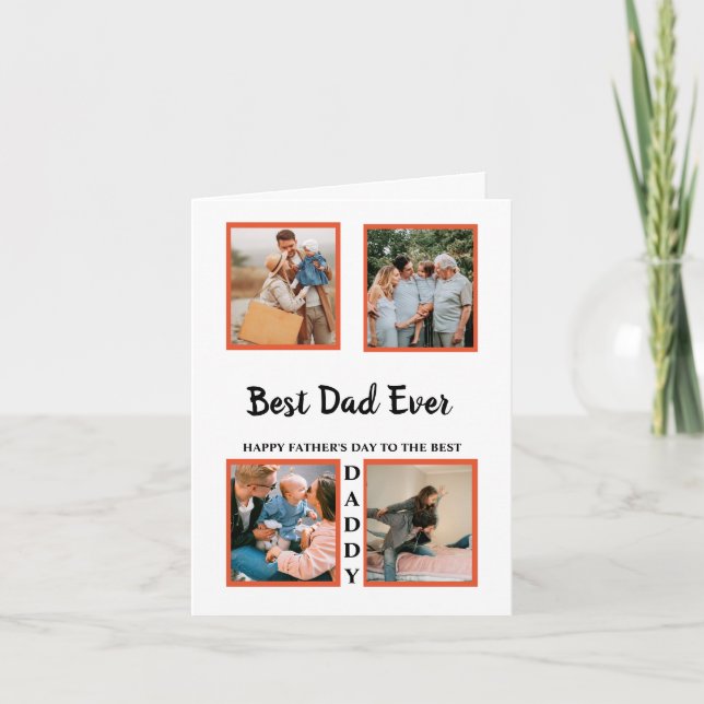 Father's day photo display collage for dad card (Front)