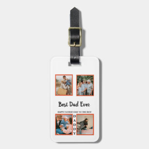 Father's day photo display collage for dad luggage tag