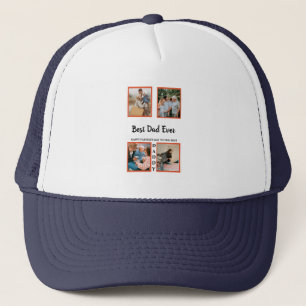 Father's day photo display collage for dad trucker hat