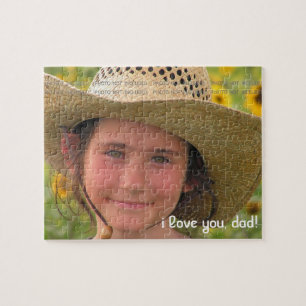 Fathers Day Photo Love You Dad Personalized Jigsaw Puzzle