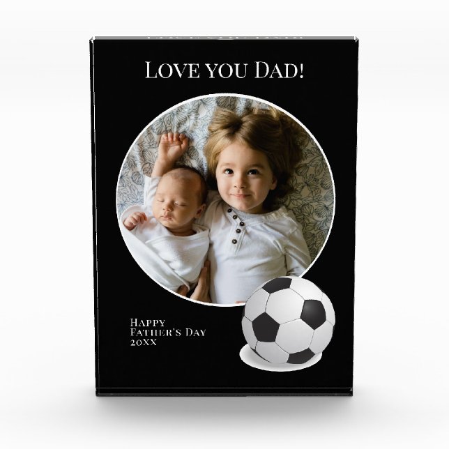 Fathers Day Photo with Soccer Ball Block (Front)