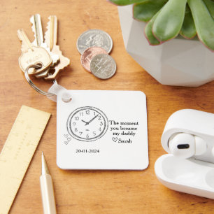 Father's Day Photo with Special Date and Message Keychain