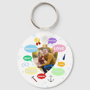 Fathers Day Photo Word Clouds Best Dad Father Keychain
