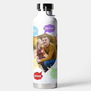 Fathers Day Photo Word Clouds Best Dad Father Water Bottle