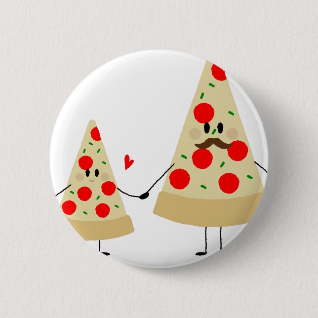 fathers day pizza 2 inch round button (Front)