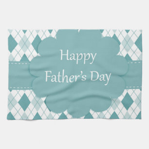 Fathers Day plaid Kitchen Towel