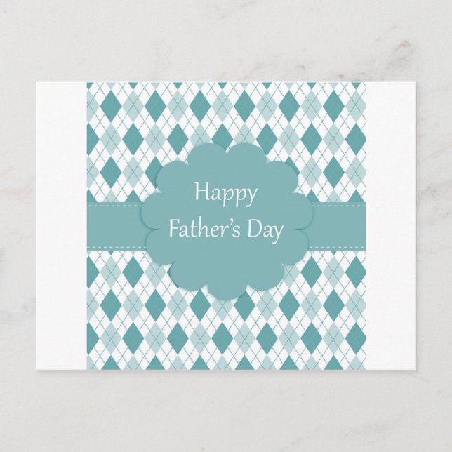 Fathers Day plaid Postcard (Front)