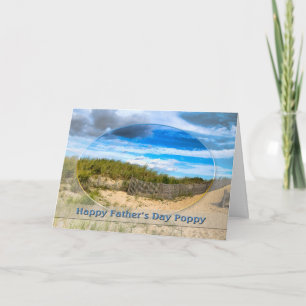 FATHER'S DAY -  POPPY - BEACH/OCEAN/DUNES SCENE CARD