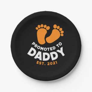 Father's Day   Promoted To Daddy 2021 Paper Plate