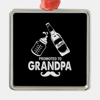 Father's Day Promoted To Grandpa Metal Ornament