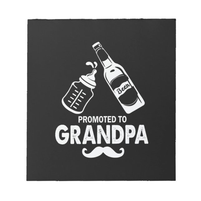 Father's Day Promoted To Grandpa Notepad (Front)