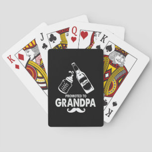 Father's Day Promoted To Grandpa Playing Cards
