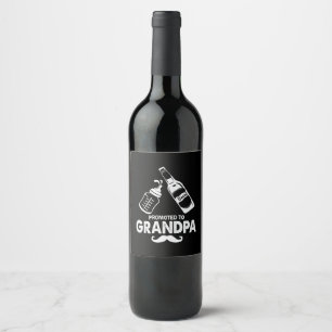 Father's Day Promoted To Grandpa Wine Label
