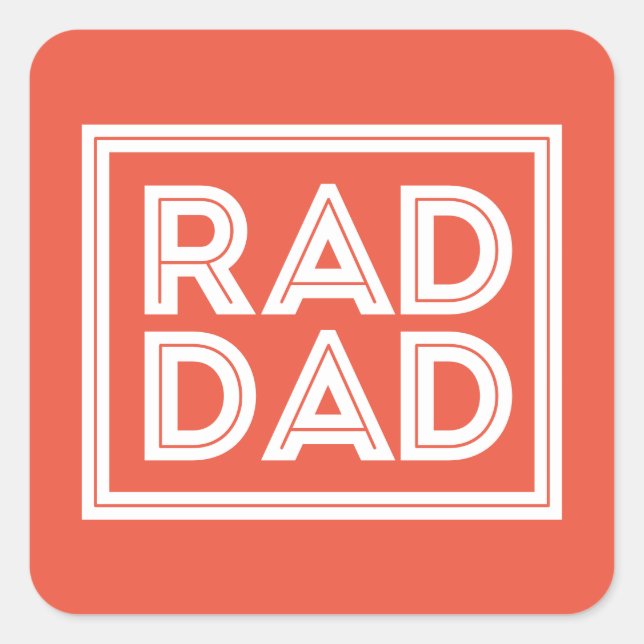 Father's Day - Rad Dad Square Sticker (Front)