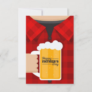 Fathers Day Red Chequered Shirt with Beer Card
